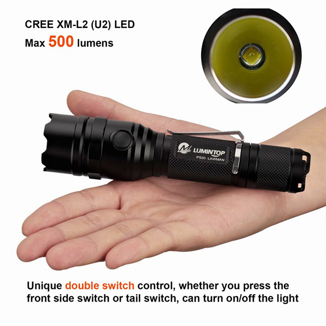 Special Tactical Lumintop Ps20 Flashlight , IPX - 8 Waterproof LED Flashlight