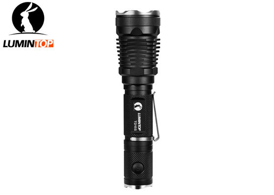 China Self Defense Tactical LED Flashlight IPX - 8 2 Meters Waterproof Black Color supplier