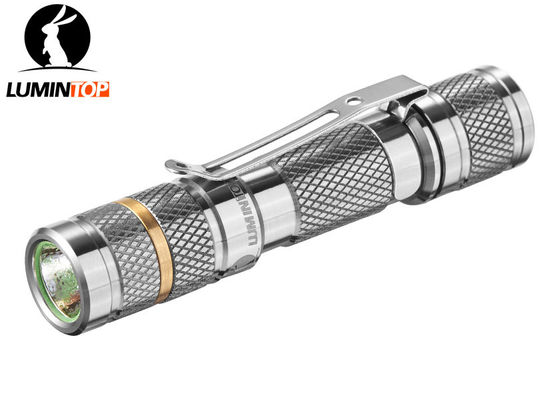China Mini Lumintop Ti Tool AAA Flashlight , Titanium AAA Flashlight With Reversible Clip supplier
