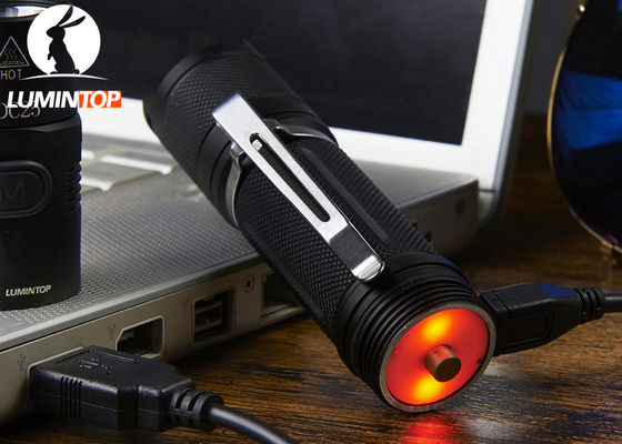 China Portable Lumintop Ed25 Flashlight , USB Rechargeable LED Torch With Low Power Indicator supplier