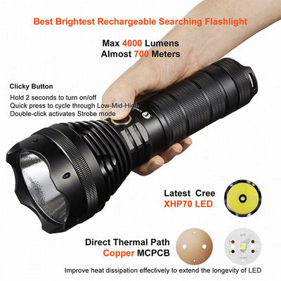China Rechargeable / Dischargeable Search And Rescue Flashlight Good Heat Dissipation supplier