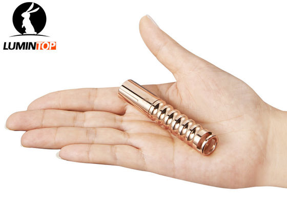 China Rose Gold Lumintop Copper Worm Flashlight , AAA Battery LED Pocket Torch supplier