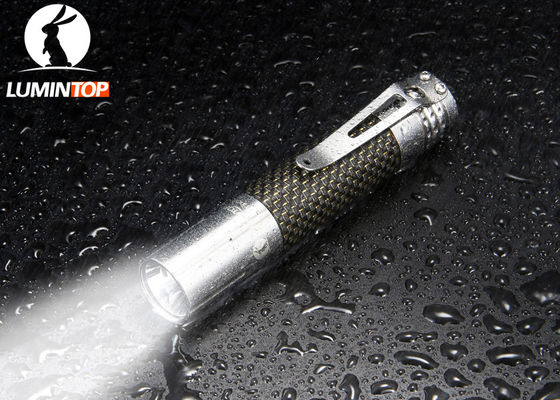 China Portable Mini LED Flashlight Stainless Steel Clip 14500 Battery Powdered supplier