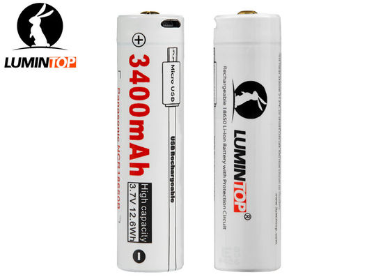 China 3400mA USB Rechargeable Flashlight Batteries Using Panasonic NCR18650B supplier